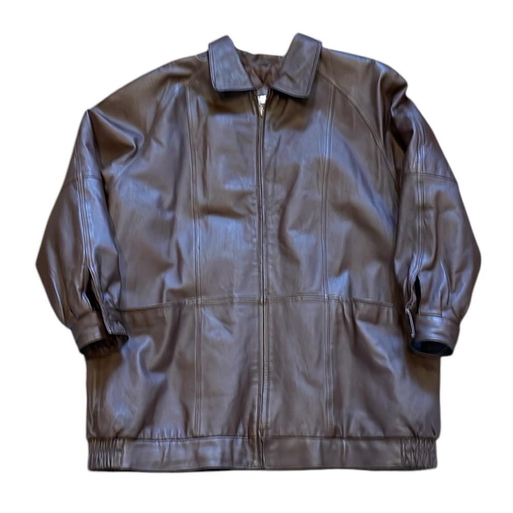 Venezia Brown Leather Zip Quilted Jacket